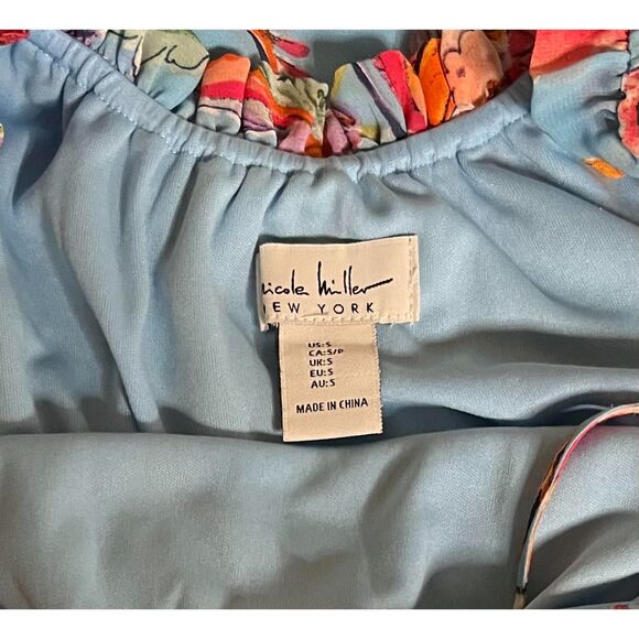 NICOLE MILLER Watercolor Paisley Maxi Floral Strappy Sundress Dress Sz S - Picture 8 of 9